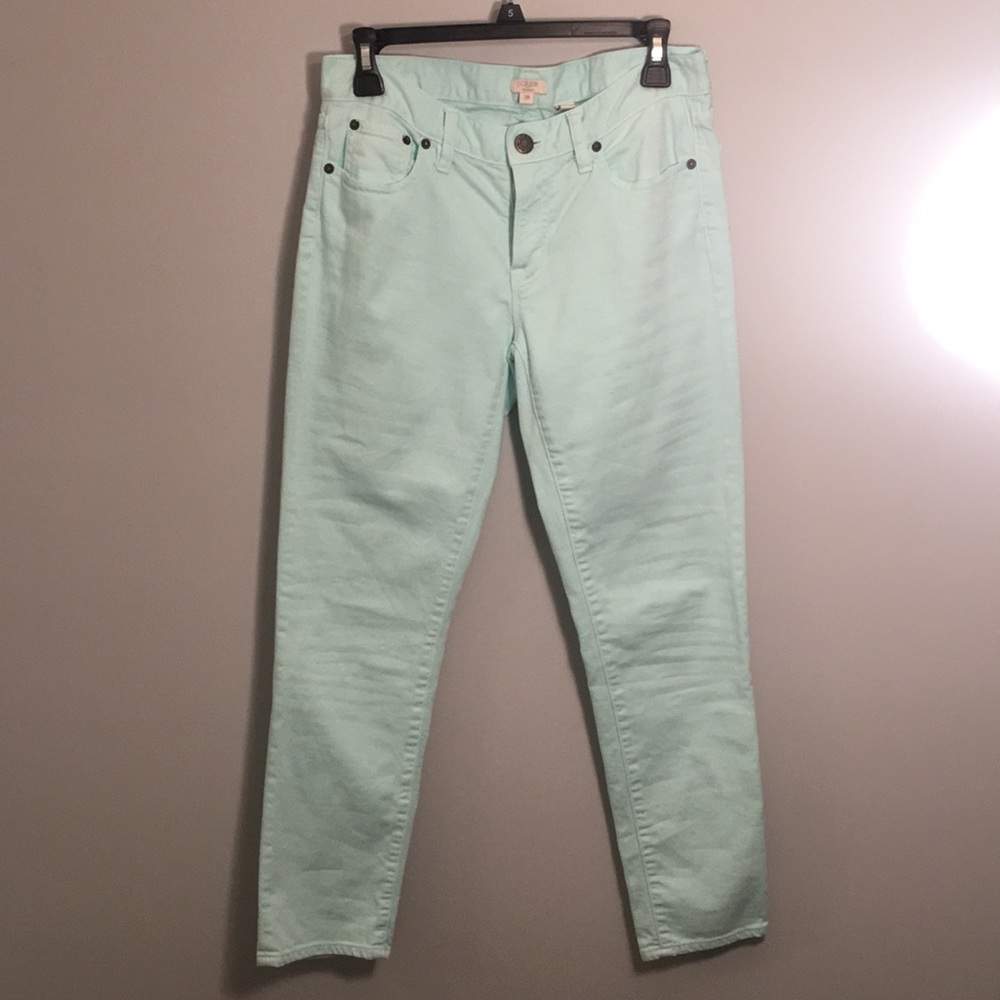Size 28 (4) J. Crew Stretch Mint Blue Jeans